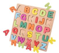 QEDBOJE Puzzle Lettere ABC, Grosso Blocchi, Tavola con Pomelli, Alfabetiere, Abecedario, Giocattolo Educativo per l'Apprendimento Precoce, Regalo per Bambini da 1 a 3 Anni, nella Prima Infanzia