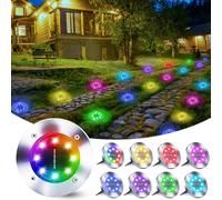 Qedertek 8 Pezzi Luci Solari Giardino Esterno 8 LEDs Faretti led Luce Sepolta