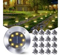 Qedertek 8 Pezzi Luci Solari Giardino Esterno 8 LEDs Faretti led Luce Sepolta