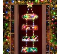 Qedertek Illuminazione natalizia per esterni, a batteria, 72 LED, ghirlanda natalizia colorata con timer, 8 modalità, impermeabile, per porta di casa, finestra, parete, casa delle bambole, decorazione