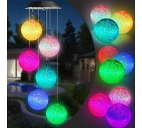 Qedertek Luci Solari da Esterno Forma di Campane a Vento, Luci Solare Colorate con Palla Trasparente per Decorazione Pasqua Giardino, Patio, Albero, Balcone, Tarrazza