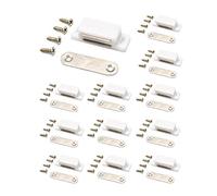 QEDT Chiavistello magnetico per armadietti, ideale per ante di armadi, cassetti e persiane, facile da installare, viti magnetiche per armadietti incluse, set di 12 (bianco)