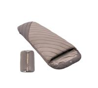 qeedo Buddy XL 8 sacco a pelo XXL, extra largo, outdoor estivo (8-25 °C) 3 stagioni - sacco a pelo mummia per adulti e ragazzi (fino a 220 cm), superficie peach skin - sand