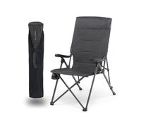 qeedo Johnny Highback sedia da campeggio, schienale alto, imbottita, regolabile, sedia pieghevole da giardino, comoda, portabevande