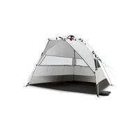 qeedo Quick Bay Tenda da spiaggia (UV80) per 2 persone, incl. borsa avvolgibile, picchetti di plastica e corde di sostegno - protezione solare per famiglie, bambini, neonati o cani - Sandgrey