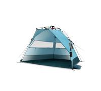 qeedo Tenda da spiaggia Quick Bay con protezione UV (UV80) per 2 persone, con picchetti in plastica e tiranti, protezione solare per famiglie, bambini, neonati o cani, blu oceano