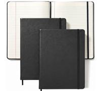 Qeeenar 2 Pack A4 Leather Journal Notebook with Bookmark & Strap, 50 Sheets Ink-proof Paper, 8.5” x 11” Professional Business Notepad for Journaling, Writing, Work & Office, Lawyer Meeting Note Taking