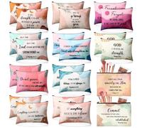 Qeeenar 24 trousse cristiane per trucchi e cosmetici, in tela, con cerniera, per organizzare cosmetici, articoli da toeletta e articoli da toeletta (Boho)