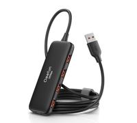 Qeefun Hub USB 3.2 con 4 porte USB A, splitter USB 3.2 Gen 2, cavo dati lungo 1,2 m e porta di alimentazione di tipo C, per mini PC, MacBook Air, Dell XPS, Thinkpad, MacBook Pro, HP