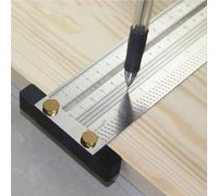 QeeHeng righello a T ultra preciso, quadrato a T ispessito, di alta qualità, per falegname, righello imperiale per misurazione con set di matite meccaniche (20,3 cm)