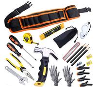 QeeHeng Set di Attrezzi Reali per Bambini 25 Pezzi, Kit da Costruzione per Giovani Falegnami Principianti con Cintura - Regalo per Ragazzi, Ragazze e Adolescenti