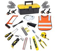 QeeHeng Set di Strumenti Reali per Bambini, Set di Strumenti per la Lavorazione del Legno, 30 Pezzi, Kit di Attrezzi per Bambini Veri e propri per Imparare a casa,Fornito con Scatola degli Attrezzi