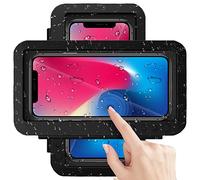 QeeHeng Supporto per telefono doccia Custodia impermeabile con touch screen anti-appannamento, rotazione a 360 °, scatola di montaggio per bagno, specchio da parete, vasca da bagno cucina