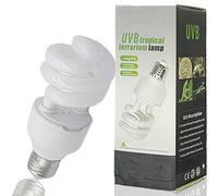 QeeHeng UVB Reptile Light 10.0, Lampadine Tartaruga Lampada da Terrario Compatta a Risparmio Energetico per Rettili del Deserto Serpente/Lucertola/Insetto/Tubo a Spirale Leopardo (UVB10.0 13W)