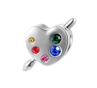 QeenseKc Charm a forma di pennello, per braccialetti Pandora, idea regalo, Zirconia cubica Rame, Strass