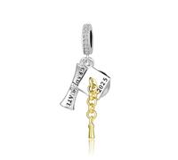 QeenseKc Charm per braccialetti Pandora con cappello di laurea classe 2023, Rame, Nessuna pietra preziosa