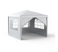 QEENTOE Gazebo da giardino, 3 x 3 m, resistente all'inverno, impermeabile, con pareti laterali e chiusura lampo, protezione dai raggi UV, con borsa per il trasporto, per matrimonio, giardino, cortile