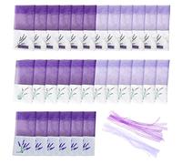 QEEQPF 30 sacchetti di lavanda con 30 nastri di filato; sacchetti vuoti viola, organizer per piccoli oggetti, sacchetti profumati, sacchetti con coulisse, sacchetti in organza per lavanda, portaspezie