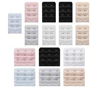 QEEQPF Estensore reggiseno 15 pezzi, 2 ganci, 3 ganci, fibbie di estensione per biancheria intima regolabili, confezionate singolarmente, 5 colori