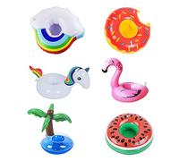 QEEQPF Set portabicchieri Gonfiabile da 6 Pezzi, portabibite per Vasca idromassaggio, Giocattoli per Piscina, Adatto per Feste, Vacanze, Bagno
