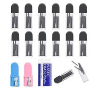 QEEROYO 120 Pezzi Compasso Ricariche, Mine Per Compasso, Compasso Ricariche di Ricambio con 2 temperamatite, Set Compasso di Precisione, Ricambio Per Compasso, Mine di Ricambio per Compasso 2B