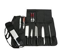 QEES borsa portacoltelli da campeggio con 17 scomparti, per contenere coltelli, cucchiai e forchette, custodia impermeabile per coltelli, borsa porta attrezzi DD14, Colore 1: Nero, 66W* 50H CM