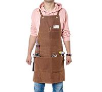 QEES Grembiule da lavoro per carpentieri, in tela cerata, unisex, resistente, impermeabile, adatto per cucina, giardino, ceramica, artigianato, garage WQ40