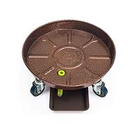 QEETRH Carrello portavasi con Ruote, Supporto con Ruote Regolabile, Multicolore, 22-28, for Interni/Esterni(Brown,28)