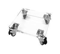 QEETRH Carrello portavasi con Ruote, Supporto Mobile in Acrilico Trasparente su rotelle bloccabili, Dimensioni Multiple(Square,12")