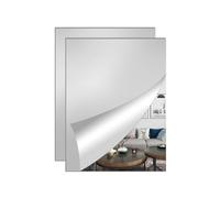 QEEYON 2 Pcs Specchio Adesivi da Parete, 30 x 21cm Specchio Adesivo in Acrilico A4 per Pareti, Sicuro Specchio Non in Vetro Specchio Flessibile Adesivo per Decorazione Della Casa