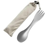 QEEYON Posata da Campeggio 2 in 1 in Titanio, Titanium Forchetta da Campeggio, ultra leggere Forchetta Cucchiaio, Titanio Spork Posate Multifunzione per Camping Trekking Picnic