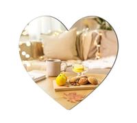 QEEYON Specchio Adesivo in Acrilico Spesso 2.5 Mm, Specchio Da Parete A Forma Di Cuore, 24 X 21,5 Cm, Flessibile Decorazioni Parete, Non in Vetro, Per Bagno, Camera Da Letto, Porta