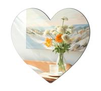 QEEYON Specchio Adesivo in Acrilico Spesso 2.5 Mm, Specchio Da Parete A Forma Di Cuore, 31 X 29,5 Cm, Flessibile Decorazioni Parete, Non in Vetro, Per Bagno, Camera Da Letto, Porta
