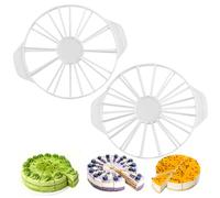 QEEYON Taglia-torte 10/12/14/16 fette, 2 pezzi rotondi Taglia-torte doppio lato riutilizzabile in plastica per tagliare, utensile da cucina per ogni occasione
