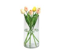 QEEYON Vaso Cilindrico in Acrilico, Alto 25 cm Vaso per Fiori in Plastica Ispessita per Composizioni Floreali, per Soggiorno, Cucina, Ufficio, Matrimoni (25 x 12 cm)