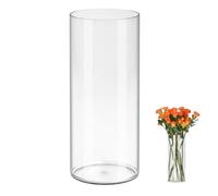 QEEYON Vaso Cilindrico in Acrilico, Alto 30 cm Vaso per Fiori in Plastica Ispessita per Composizioni Floreali, per Soggiorno, Cucina, Ufficio, Matrimoni (30 x 12 cm)