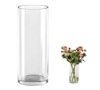 QEEYON Vaso cilindrico in vetro trasparente, 40 x 15 cm, extra large, vaso per fiori per composizioni floreali per soggiorno, cucina, ufficio, matrimonio