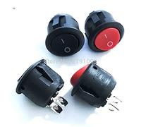 QEFHSVVZE Interruttore 10Pcs Piccolo Rotondo 2-Pin 2-File 3A/250V 6A/125V Rocer Interruttore Altalena Interruttore di Alimentazione CD1 Rotondo Rocer Interruttore Rosso Interruttore 20mm-(Rot,10PCS)