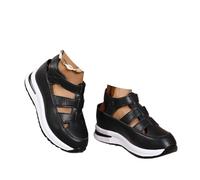 QEFRETH Scarpe con zeppa a punta chiusa da donna sandali con zeppa con piattaforma per le donne scarpe ortopediche con supporto dell'arco suola morbida spessa scava fuori traspirante sandali chiusi