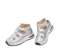 QEFRETH Scarpe con zeppa a punta chiusa da donna sandali con zeppa con piattaforma per le donne scarpe ortopediche con supporto dell'arco suola morbida spessa scava fuori traspirante sandali chiusi