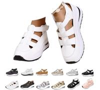 QEFRETH Scarpe con zeppa a punta chiusa da donna sandali con zeppa con piattaforma per le donne scarpe ortopediche con supporto dell'arco suola morbida spessa scava fuori traspirante sandali chiusi