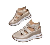 QEFRETH Scarpe con zeppa a punta chiusa da donna sandali con zeppa con piattaforma per le donne scarpe ortopediche con supporto dell'arco suola morbida spessa scava fuori traspirante sandali chiusi