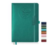 Qefuna Diario per Donna Uomo, Quaderno in Pelle con Copertina Rigida da 256 Pagine A5 per Lavoro, Diario/Taccuino a Righe con Carta da 100 G/M², Portapenne 5,8"×8,4" (Verde Orchidea)