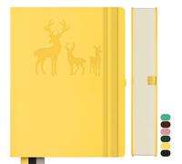 Qefuna Notebook A4 foderato, Bullet Journal A4 blocco note spesse, 360 pagine, 100gsm carta foderata per le donne uomini ufficio scuola diario, 21,3 x 28,1 centimetri, giallo