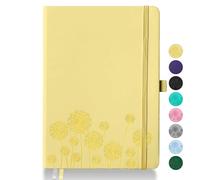 Qefuna Taccuino Diario Per Donne, Taccuino A5 In Pelle Per Lavoro, 200 Pagine Diario Di Viaggio Per Donne Uomini Con Portapenne E Nastro, 5.78"×8.34"(giallo)