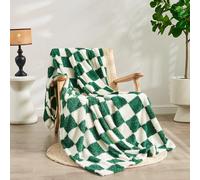 Qeils Coperta natalizia a scacchi, in microfibra, super morbida, per divano, sedia, letto, campeggio, picnic, viaggi, leggera, 127 x 152,4 cm