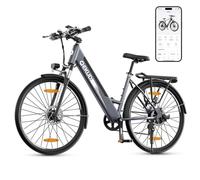 Qekud 26" Bici Elettrica da Trekking Bike E-City Bike con Batteria Li-Ion da 36v 12,5ah, Autonomia Fino a 100km in Modalità Ibrida, Motore da 250w, Omologata Eu