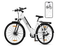 Qekud 26" Bici Elettrica da Trekking Bike E-City Bike con Batteria Li-Ion da 36v 12,5ah, Autonomia Fino a 100km in Modalità Ibrida, Motore da 250w, Omologata Eu