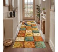 Qemgrste Tappeto Runner Ingresso Vintage Passatoia Cucina 40 x 180 cm Moderno Antiscivolo Lavabile Motivo Geometrico Tappeto Runner Lungo per Corridoio Ufficio Entrata Casa Cucina da Ingresso
