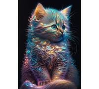QENSPE 5D Diamond Painting Gatto, Kit per Diamond Painting Adulti, Pittura Diamante Fai da Te, gattino Painting Kit Completo per Bambini, Decorazione per Casa e Pareti 30x40cm fantasia